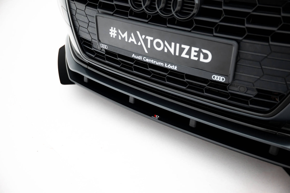 Street Pro Street+ Spoilerlippe Front Ansatz + Flaps passend für Audi A5 F5 Facelift schwarz Hochglanz – Ansicht 4