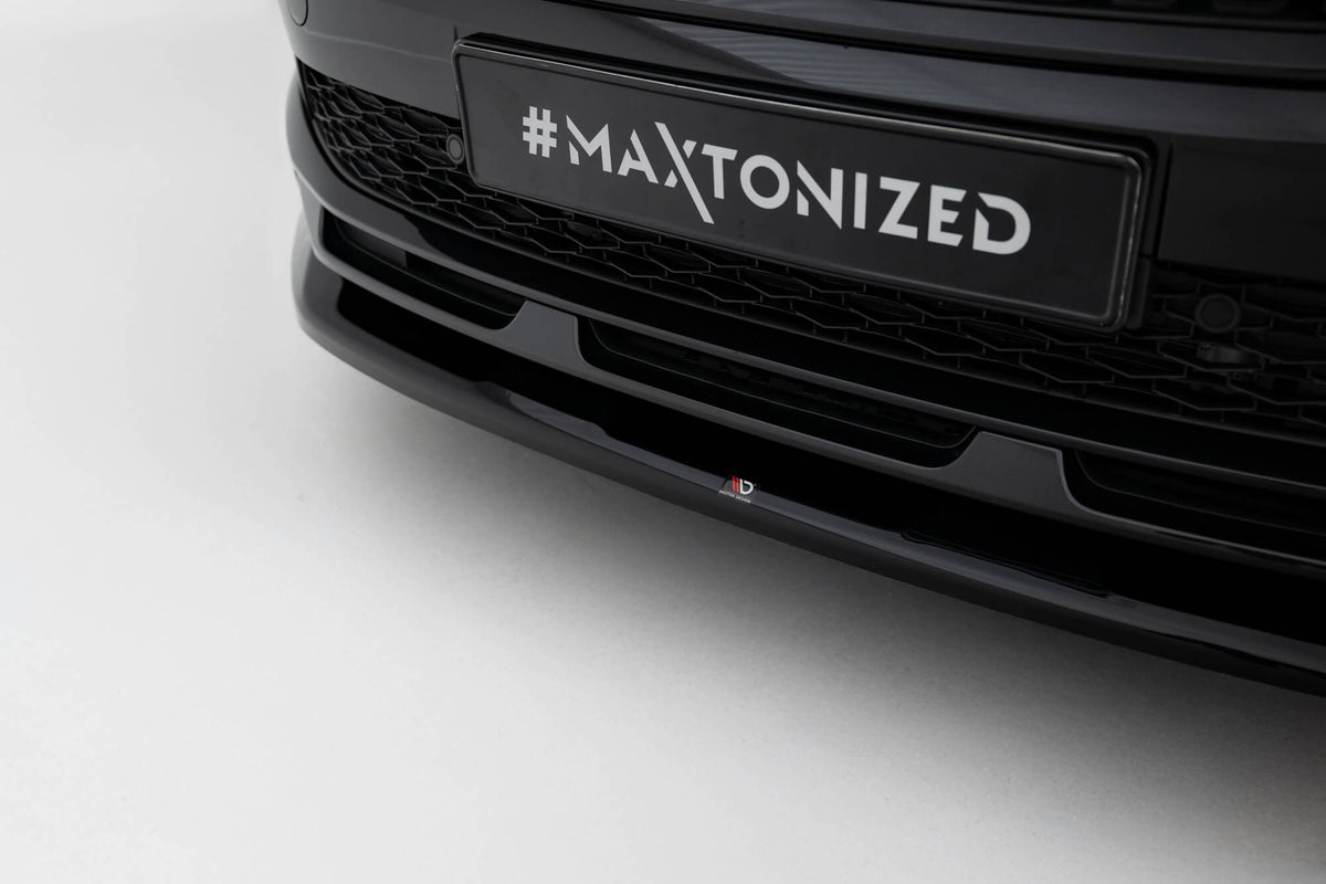 Street+ Spoilerlippe Front Ansatz V.1 passend für Skoda Kamiq Monte Carlo Mk1 Facelift schwarz Hochglanz – Ansicht 4
