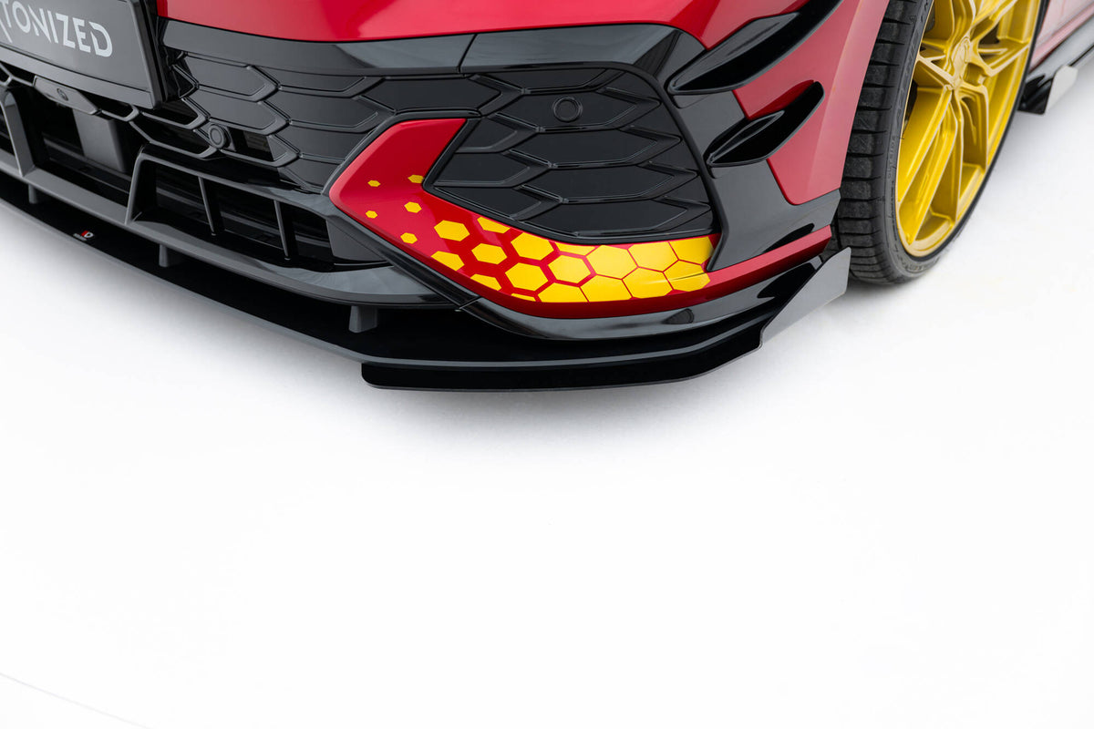 Street Pro Street+ Spoilerlippe Front Ansatz + Flaps passend für VW Golf GTI Clubsport Mk8 Facelift schwarz Hochglanz – Ansicht 5