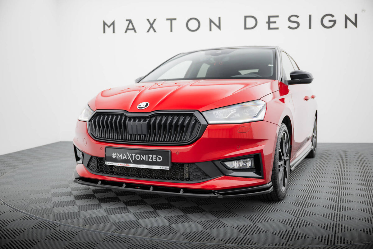 Street+ Spoilerlippe Front Ansatz passend für Skoda Fabia Monte Carlo Mk4 schwarz Hochglanz – Ansicht 3
