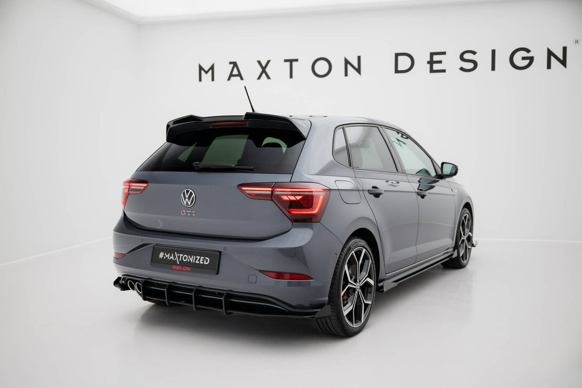 Street Pro Heckschürze + Flaps passend für VW Polo GTI Mk6 Facelift schwarz Hochglanz – Ansicht 1