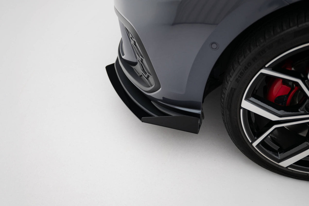 Front Stoßstange Flaps passend für VW Polo GTI Mk6 Facelift schwarz Hochglanz – Ansicht 4