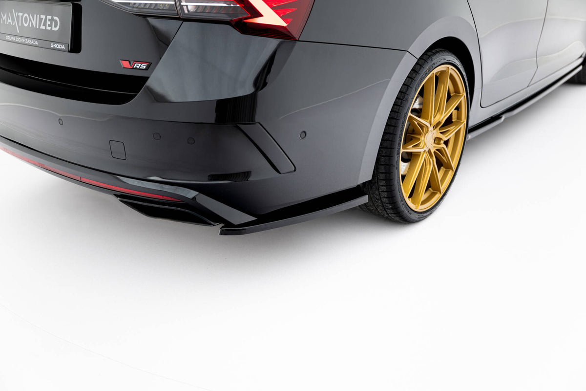Heck Ansatz Flaps Diffusor V.1 passend für Skoda Octavia RS Liftback / Combi Mk4 Facelift schwarz Hochglanz – Ansicht 3