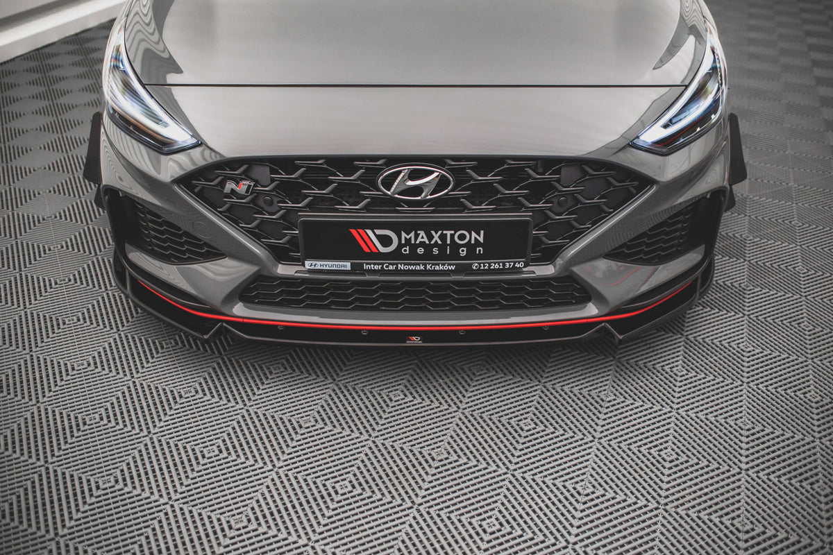 Street+ Spoilerlippe Front Ansatz V.2 passend für Hyundai I30 N / I30 N-Line Hatchback/Fastback Mk3 Facelift schwarz Hochglanz – Ansicht 1