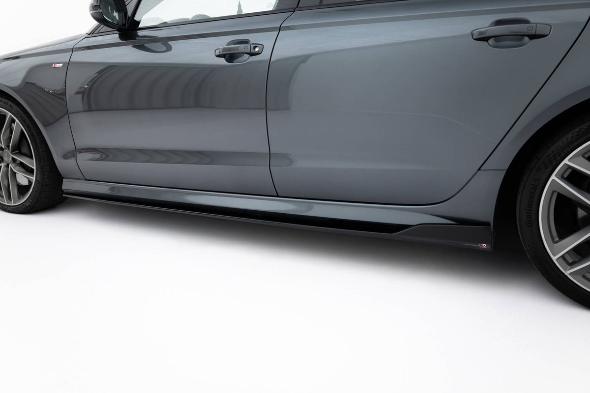 Street+ Seitenschweller Leisten V.2 passend für Audi A6 / A6 C7 S-line/ S6 C7 Facelift schwarz Hochglanz – Ansicht 4