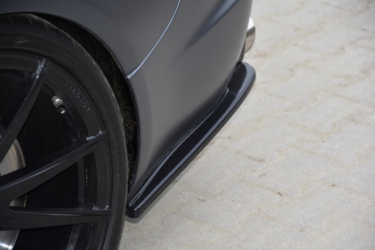 Heck Ansatz Flaps Diffusor passend für Jaguar XF-R Mk1 schwarz Hochglanz – Ansicht 3