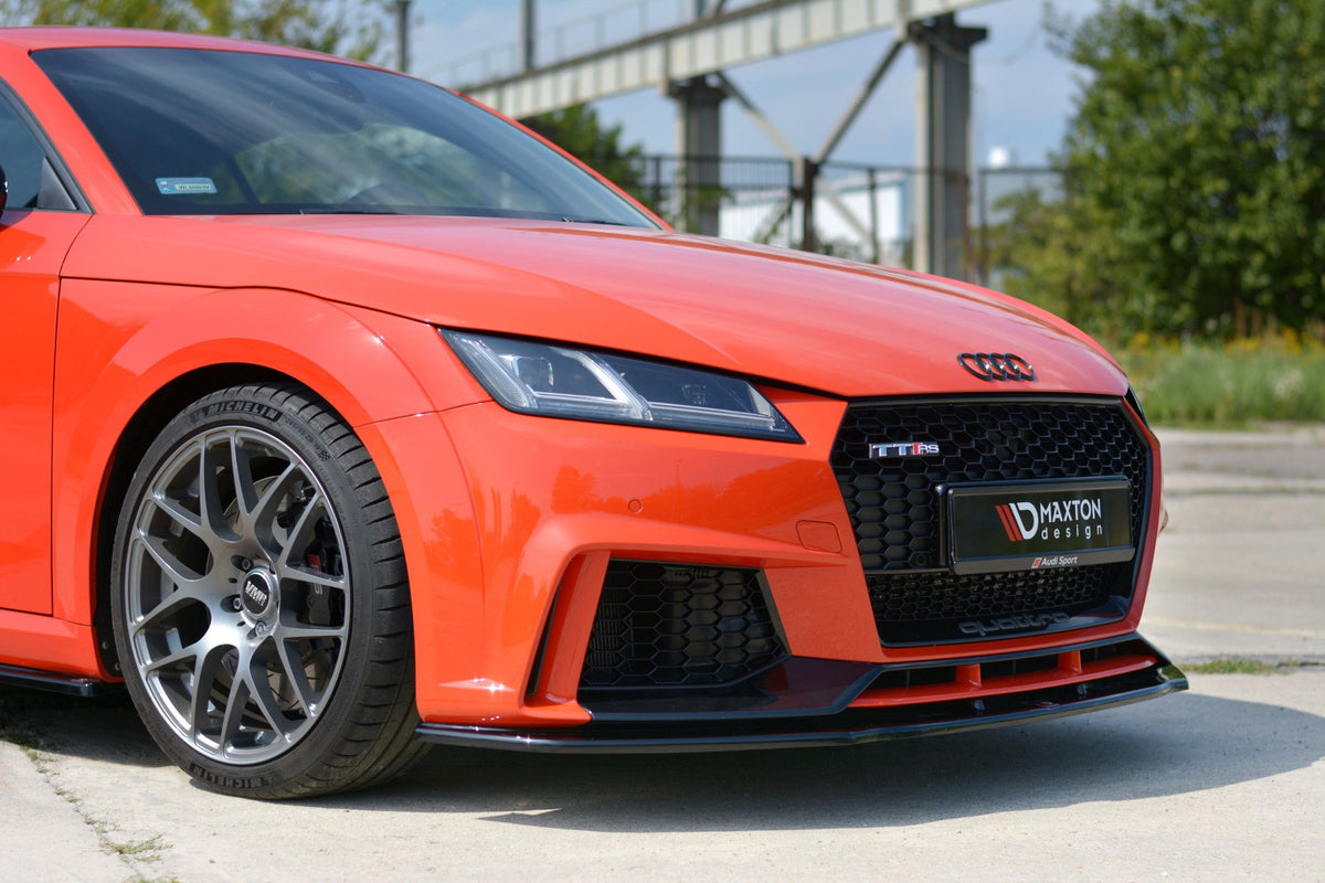 Street+ Spoilerlippe Front Ansatz V.1 passend für Audi TT RS 8S  schwarz Hochglanz – Ansicht 3