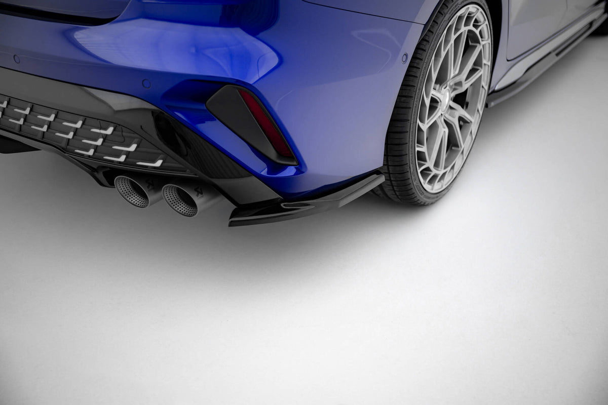 Heck Ansatz Flaps Diffusor V.1 passend für Audi S3 Limousine 8Y Facelift schwarz Hochglanz – Ansicht 1