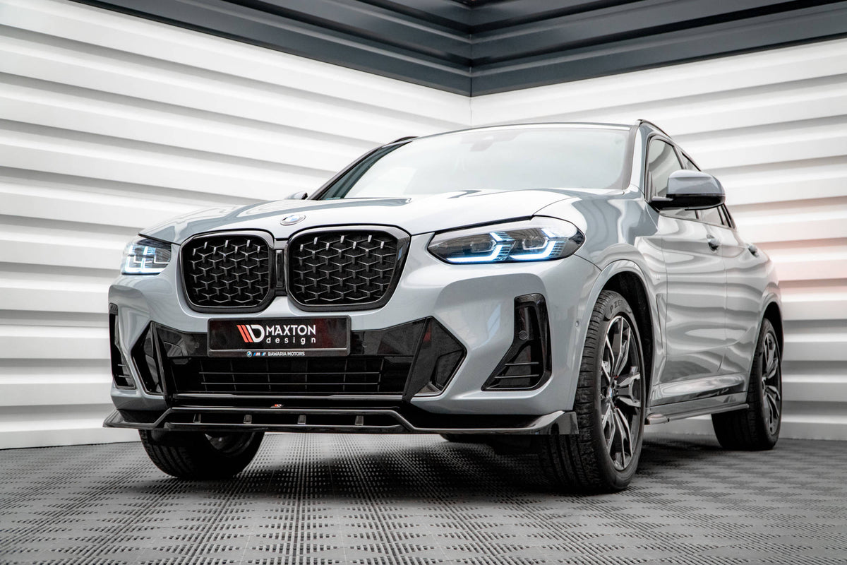 Street+ Spoilerlippe Front Ansatz V.1 passend für BMW X4 M-Paket G02 Facelift schwarz Hochglanz – Ansicht 1