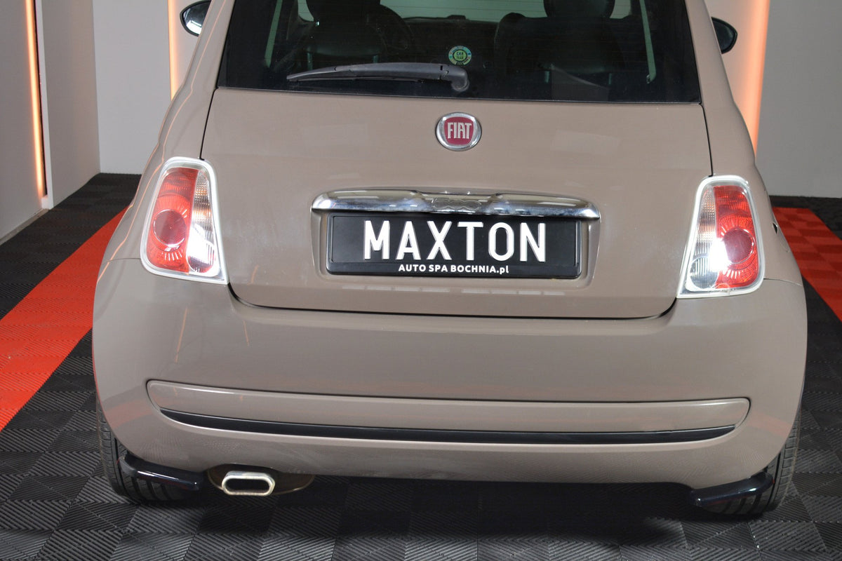 Heck Ansatz Flaps Diffusor passend für Fiat 500 schwarz Hochglanz – Ansicht 3