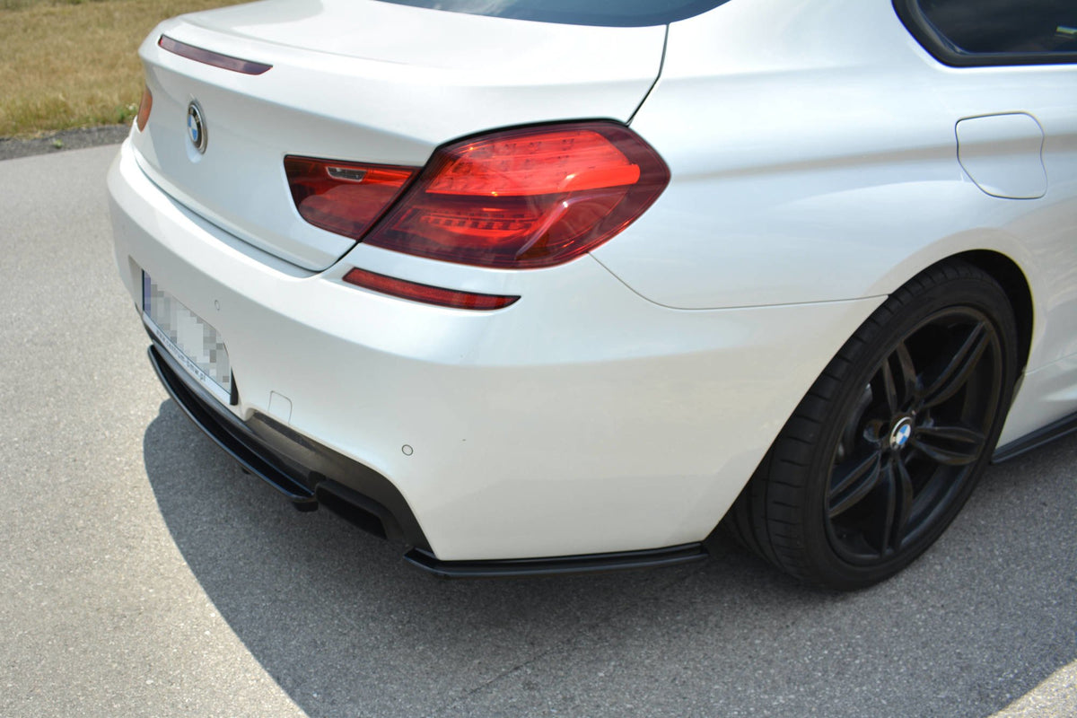 Heck Ansatz Flaps Diffusor passend für BMW 6er Gran Coupé M Paket schwarz Hochglanz – Ansicht 6
