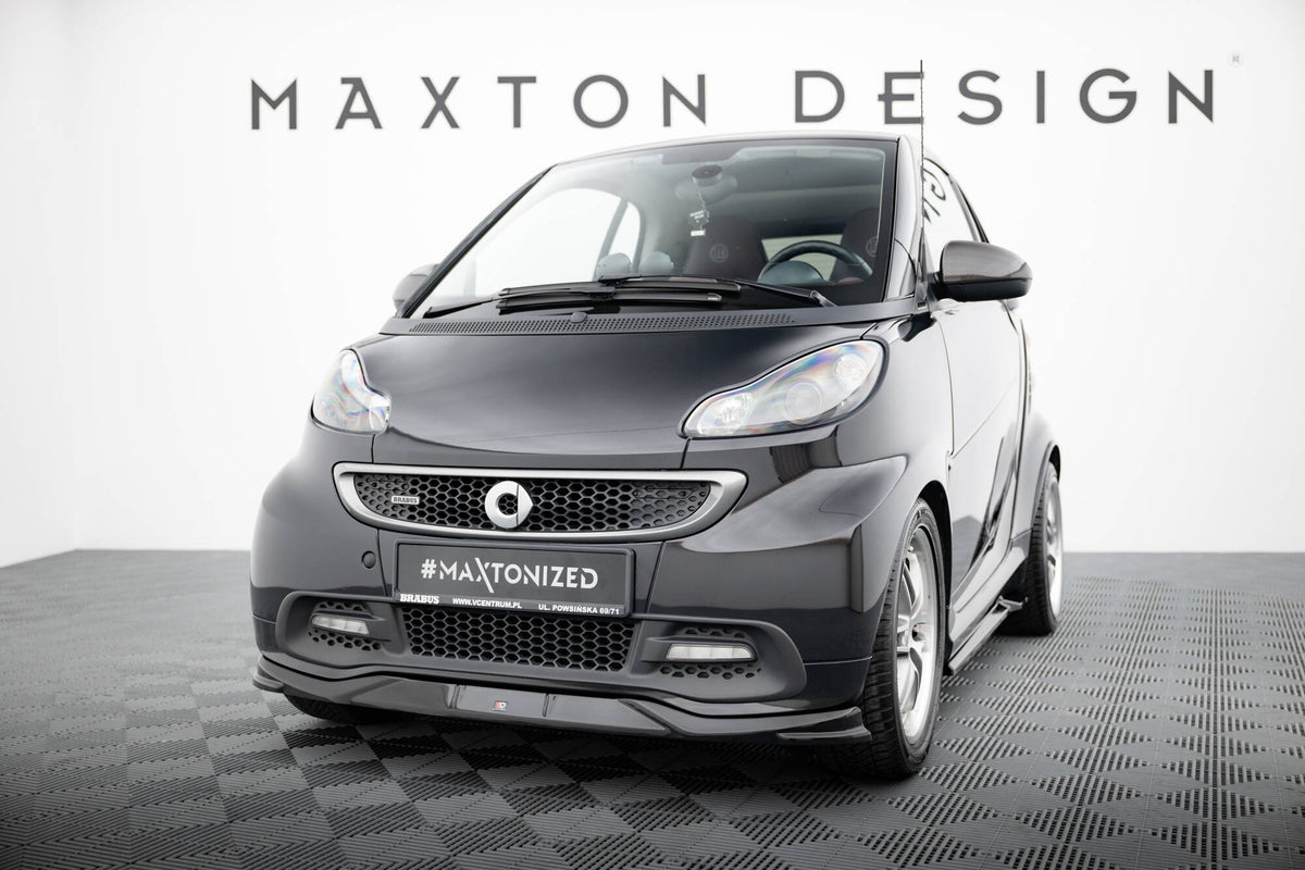 Street+ Spoilerlippe Front Ansatz passend für Brabus Smart Fortwo C451 Facelift schwarz Hochglanz – Ansicht 3