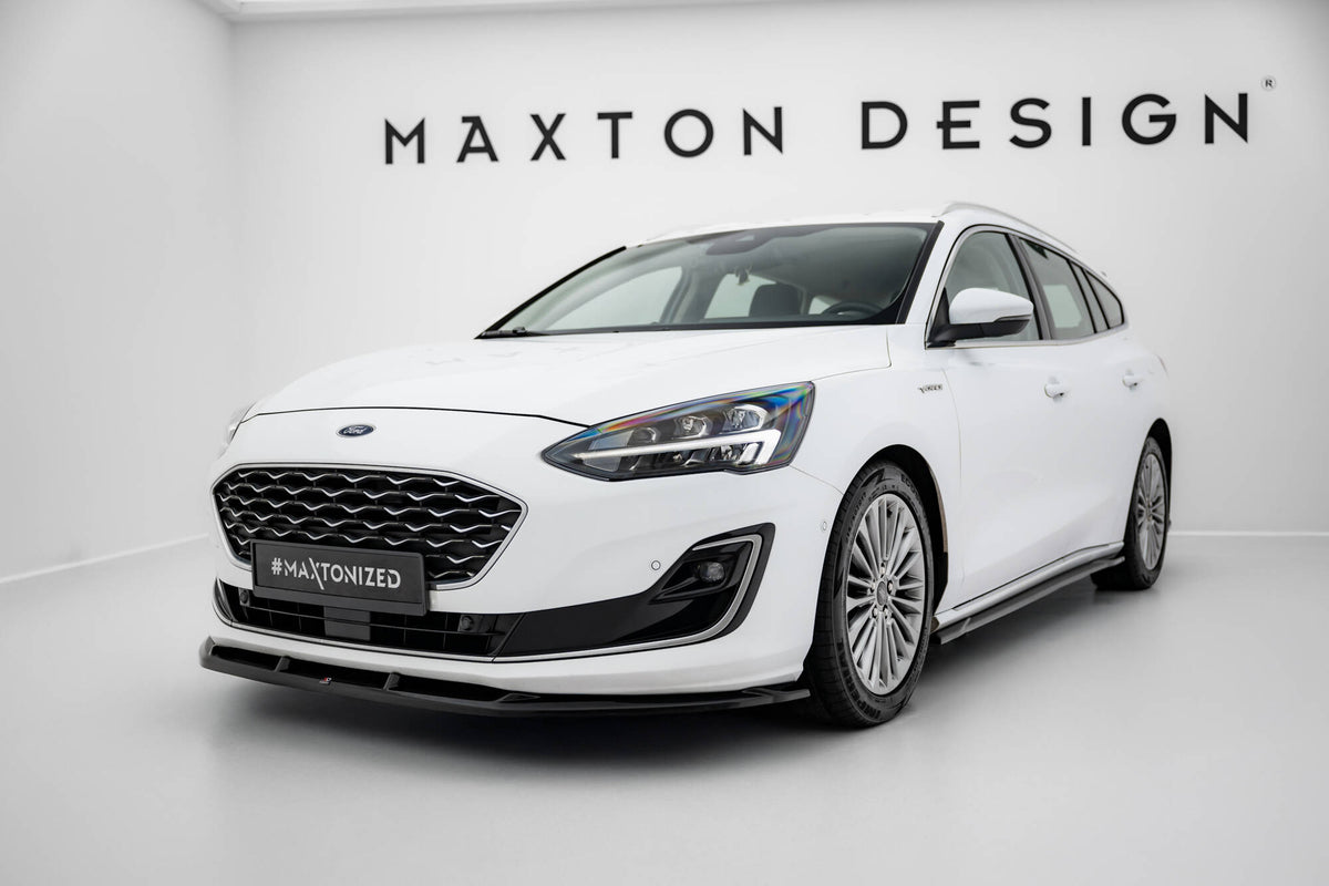 Street+ Spoilerlippe Front Ansatz V.1 passend für Ford Focus Vignale Mk4 schwarz Hochglanz – Ansicht 3
