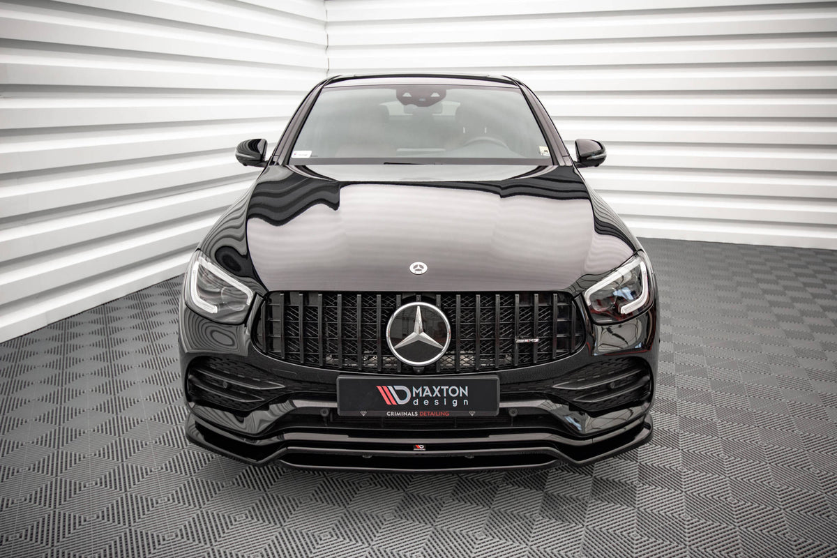 Street+ Spoilerlippe Front Ansatz passend für Mercedes-AMG GLC 43 / AMG-Line SUV X253 Facelift  schwarz Hochglanz – Ansicht 1