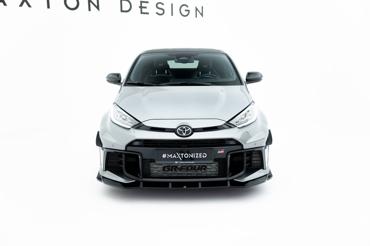 Street+ Spoilerlippe Front Ansatz V.1 passend für Toyota GR Yaris Mk4 Facelift schwarz Hochglanz – Ansicht 1