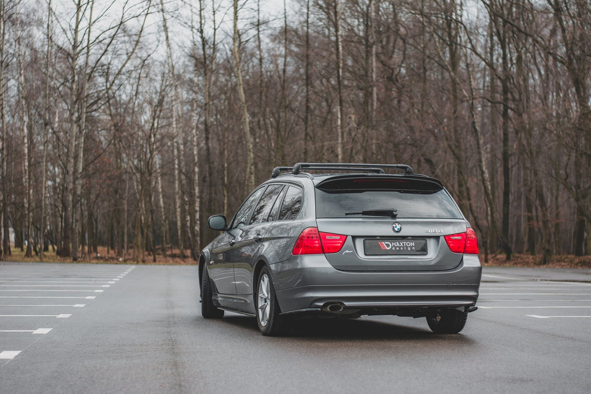 Heck Ansatz Flaps Diffusor passend für BMW 3er E91 Facelift schwarz Hochglanz – Ansicht 7