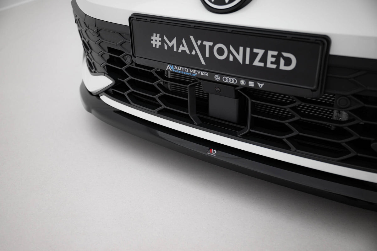 Street+ Spoilerlippe Front Ansatz V.4 passend für VW Golf GTI / GTE / R-Line Mk8 Facelift schwarz Hochglanz – Ansicht 3