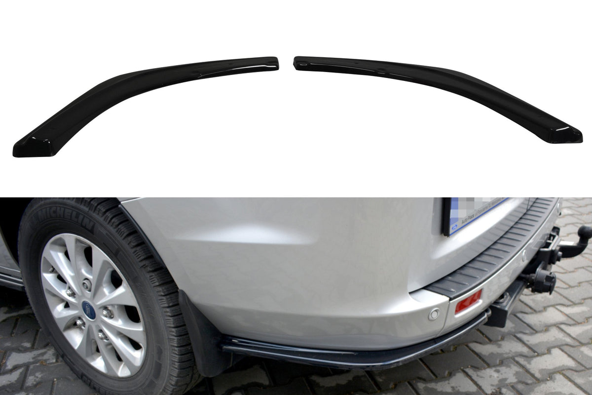 Heck Ansatz Flaps Diffusor passend für Ford Transit Custom Mk1 FL schwarz Hochglanz – Ansicht 2