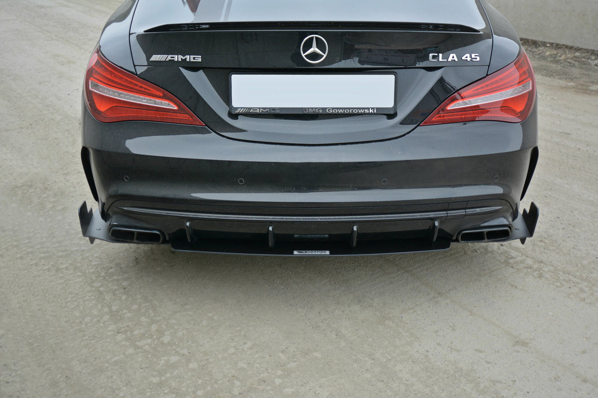 SPORT Heck Ansatz Flaps Diffusor passend für Mercedes CLA A45 AMG C117 Facelift – Ansicht 1
