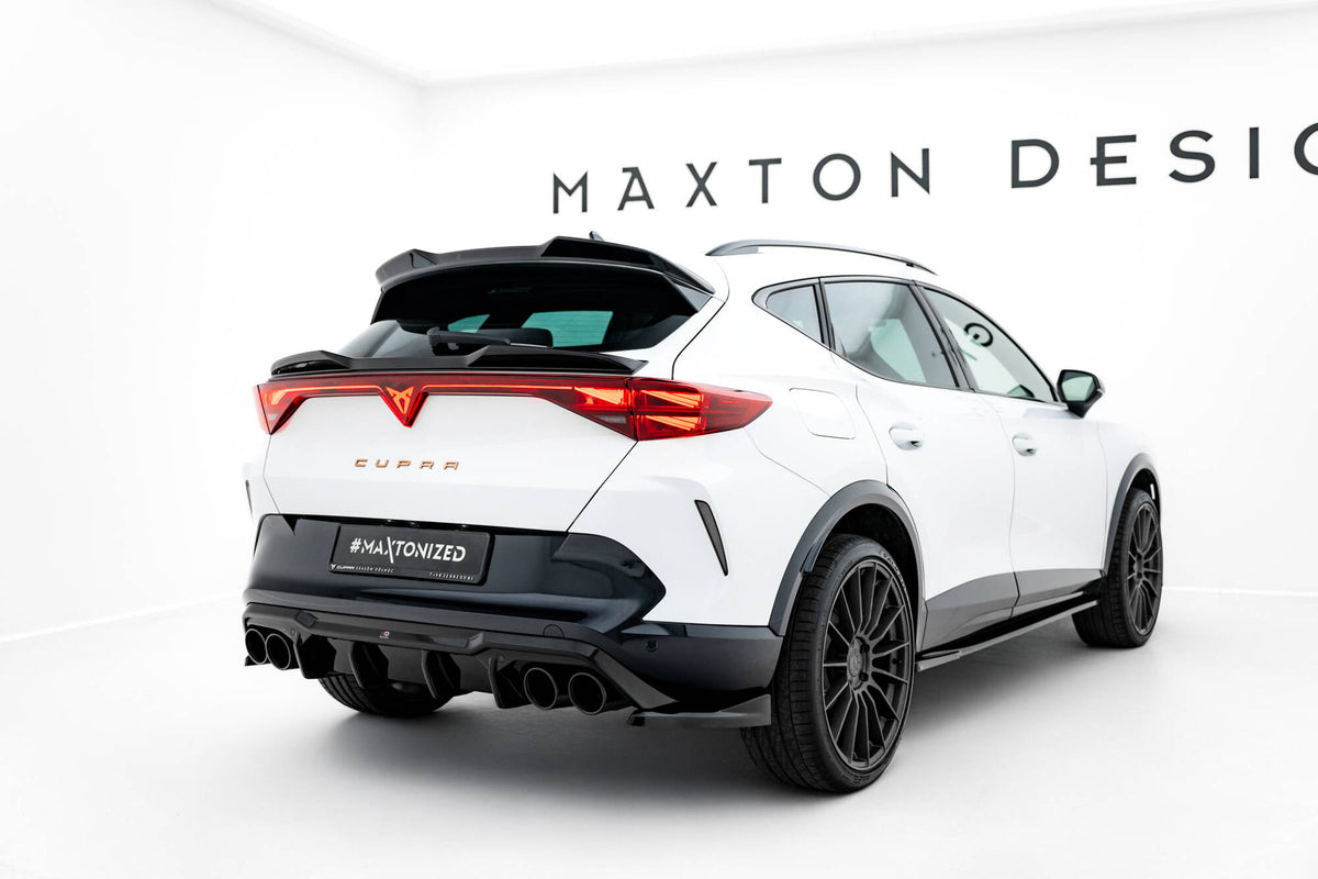 Heck Ansatz Flaps Diffusor V.4 passend für Cupra Formentor Mk1 Facelift schwarz Hochglanz – Ansicht 4