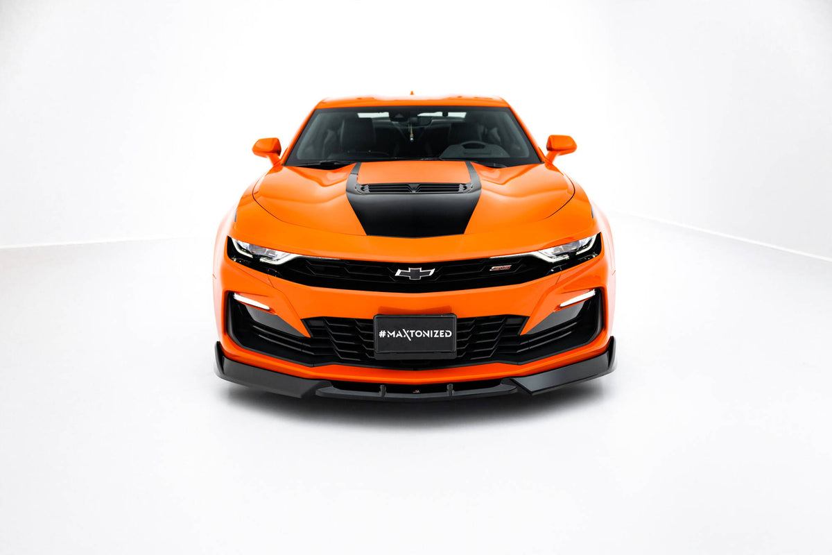 Street+ Spoilerlippe Front Ansatz V.2 passend für Chevrolet Camaro SS Mk6 Facelift schwarz Hochglanz – Ansicht 1