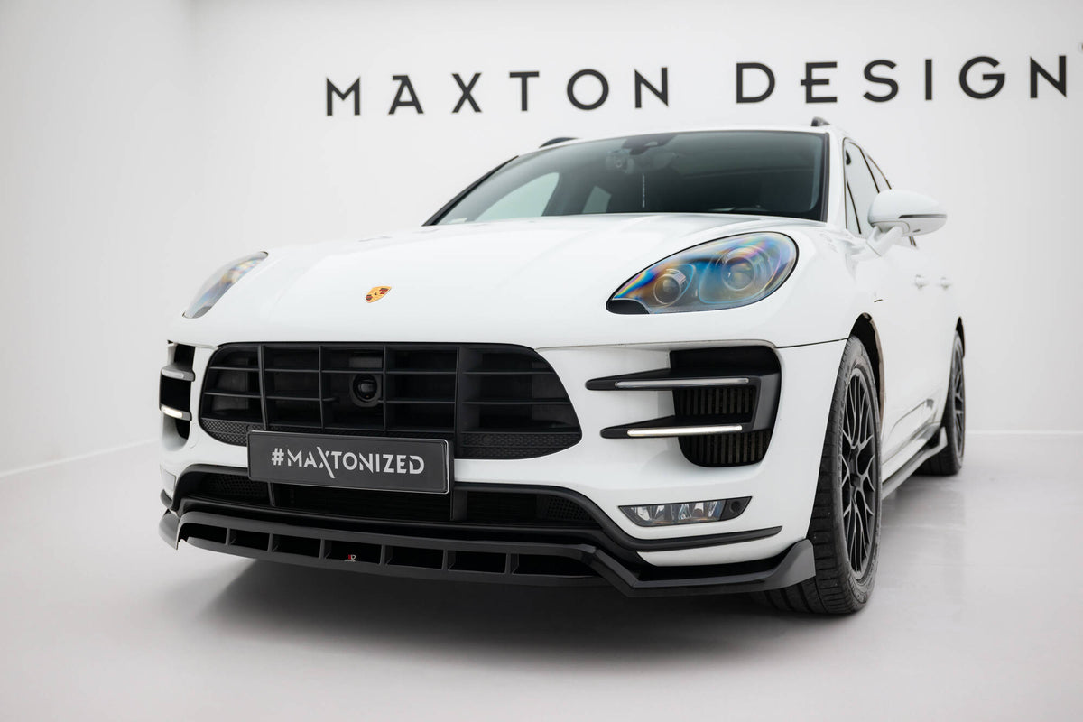 Street+ Spoilerlippe Front Ansatz passend für Porsche Macan Turbo Mk1 schwarz Hochglanz – Ansicht 3