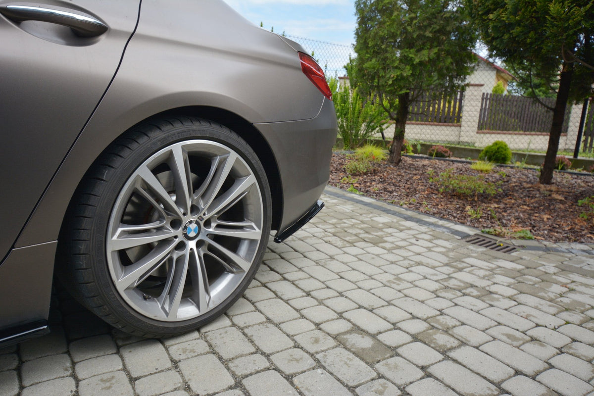 Heck Ansatz Flaps Diffusor passend für BMW 6er GRAN COUPÉ schwarz Hochglanz – Ansicht 4