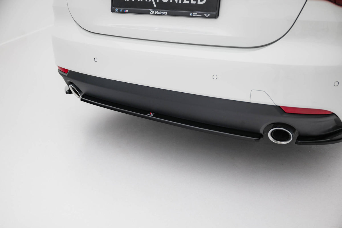 Mittlerer Diffusor Heck Ansatz passend für BMW 4er Coupe / Cabrio G22 / G23 schwarz Hochglanz – Ansicht 3