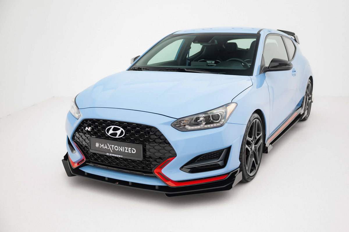 Front Stoßstange Flaps passend für Hyundai Veloster N Mk2 schwarz Hochglanz – Ansicht 3