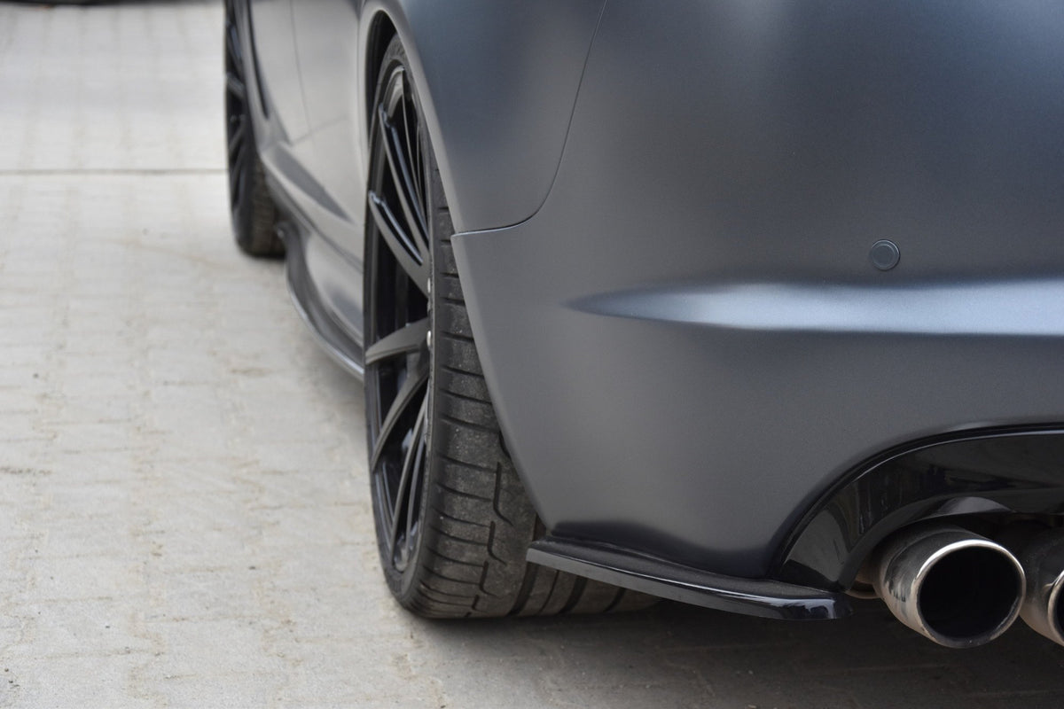 Heck Ansatz Flaps Diffusor passend für Jaguar XF-R Mk1 schwarz Hochglanz – Ansicht 1
