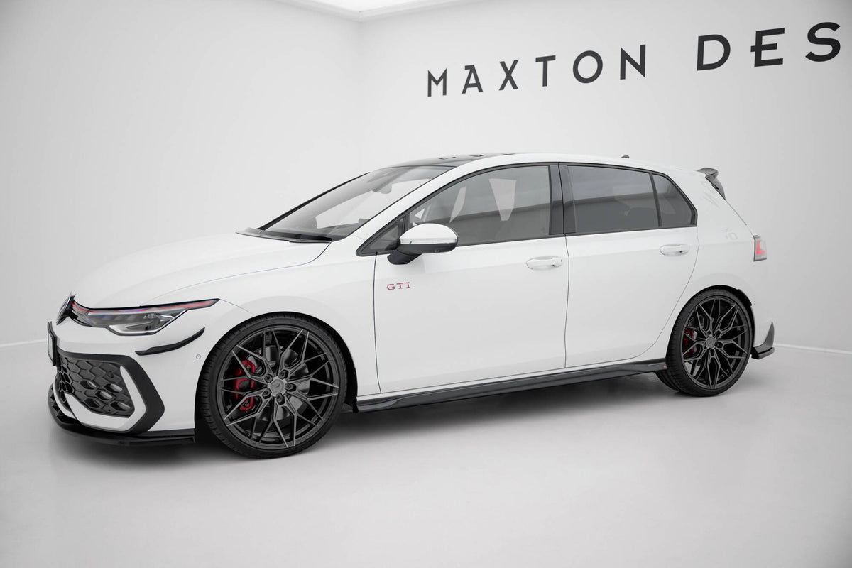 Street+ Seitenschweller Leisten passend für V.3 passend für VW Golf GTI / GTE / GTI Clubsport / GTD / R-Line Mk8 schwarz Hochglanz – Ansicht 1
