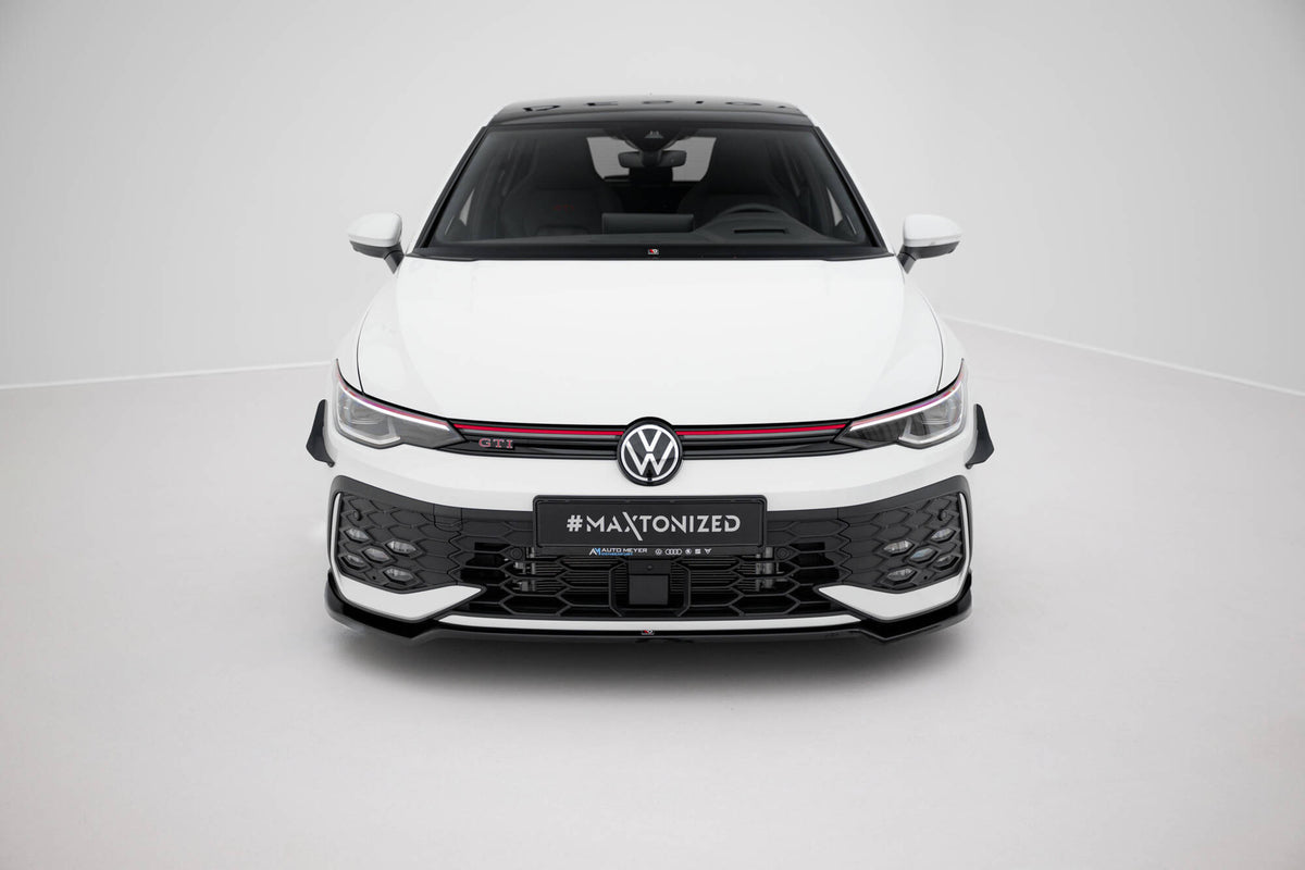 Street+ Spoilerlippe Front Ansatz V.3 passend für VW Golf GTI / GTE / R-Line Mk8 Facelift schwarz Hochglanz – Ansicht 1