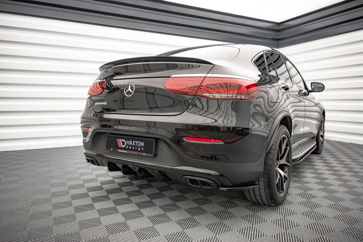 Heck Ansatz Flaps Diffusor passend für Mercedes-Benz GLC Coupe AMG-Line C253 Facelift schwarz Hochglanz – Ansicht 1