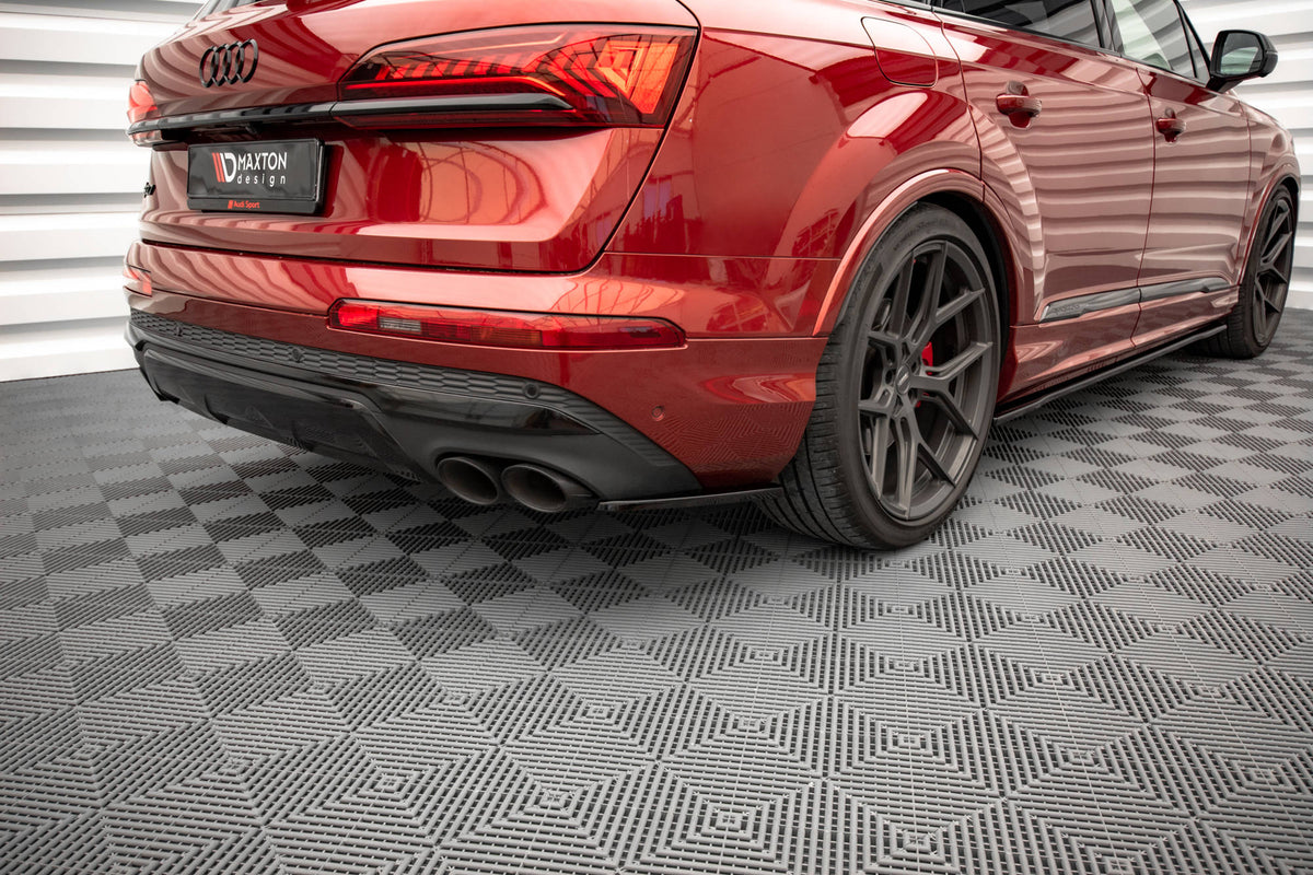 Heck Ansatz Flaps Diffusor passend für Audi SQ7 Mk2 (4M) Facelift  schwarz Hochglanz – Ansicht 1