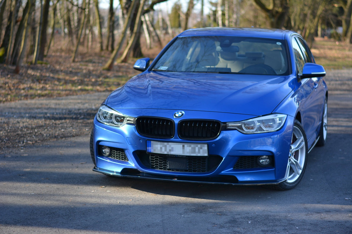 Street+ Spoilerlippe Front Ansatz passend für BMW 3er M-Paket F30 / F30 Facelift schwarz Hochglanz – Ansicht 5
