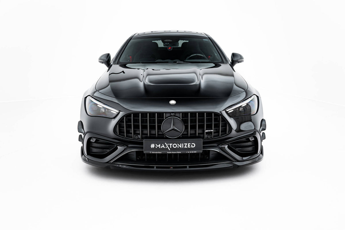 Street+ Spoilerlippe Front Ansatz V.2 passend für Mercedes-AMG CLE 53 C236 schwarz Hochglanz – Ansicht 1