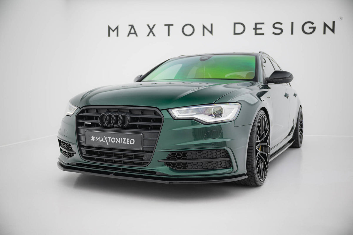 Street+ Spoilerlippe Front Ansatz V.1 passend für Audi S6 / A6 S-Line C7 schwarz Hochglanz – Ansicht 4