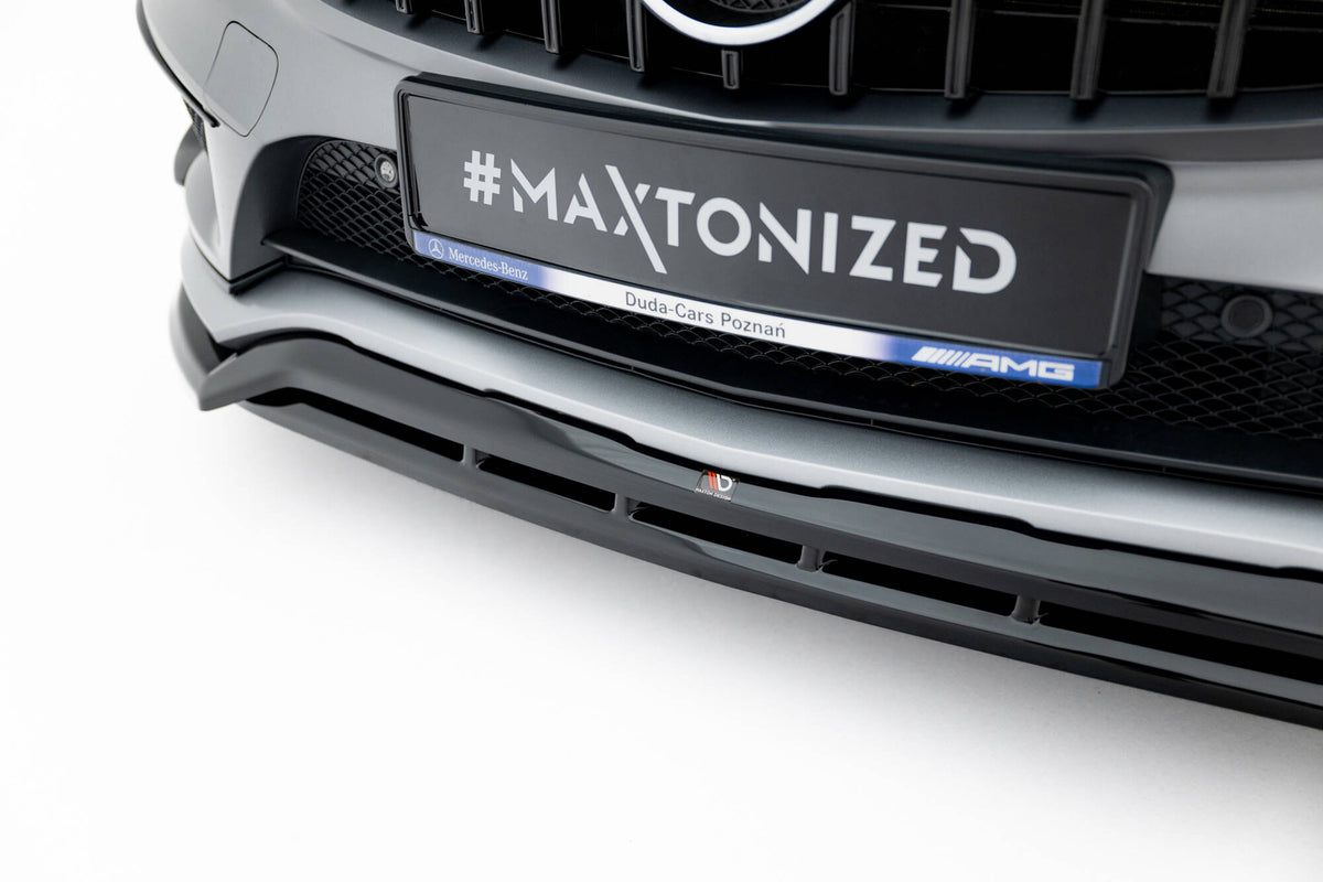 Street+ Spoilerlippe Front Ansatz passend für Mercedes-Benz GLA 45 AMG Off-roader X156 schwarz Hochglanz – Ansicht 4