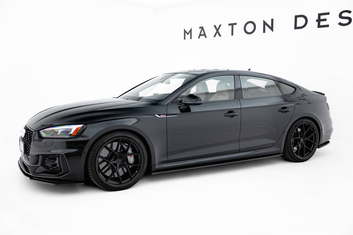 Street+ Seitenschweller Leisten passend für Audi RS5 Sportback F5 schwarz Hochglanz – Ansicht 1