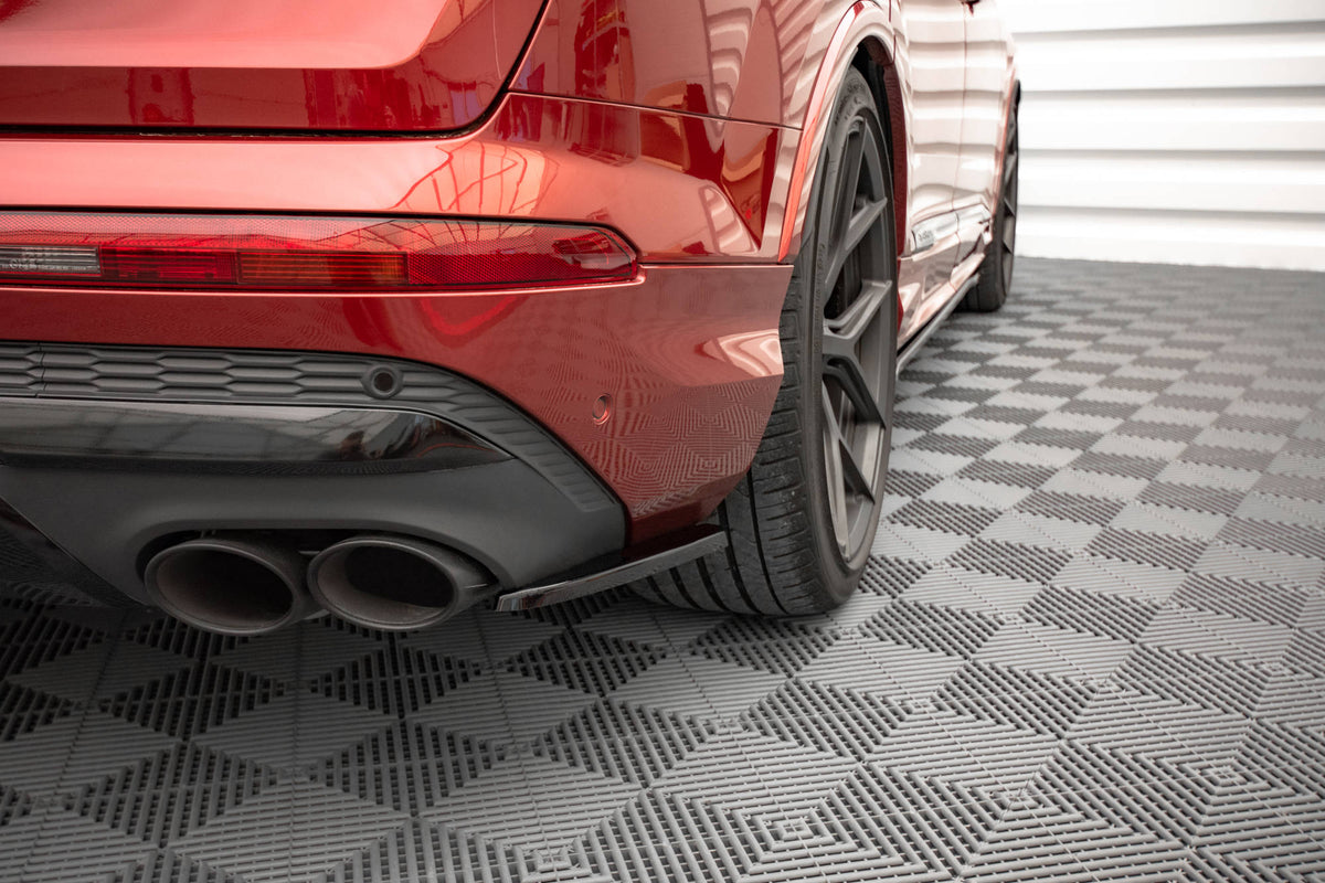 Heck Ansatz Flaps Diffusor passend für Audi SQ7 Mk2 (4M) Facelift  schwarz Hochglanz – Ansicht 3