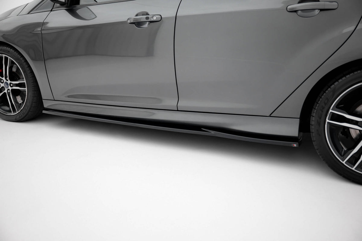 Street+ Seitenschweller Leisten passend für V.3 passend für Ford Focus ST Mk3  schwarz Hochglanz – Ansicht 4