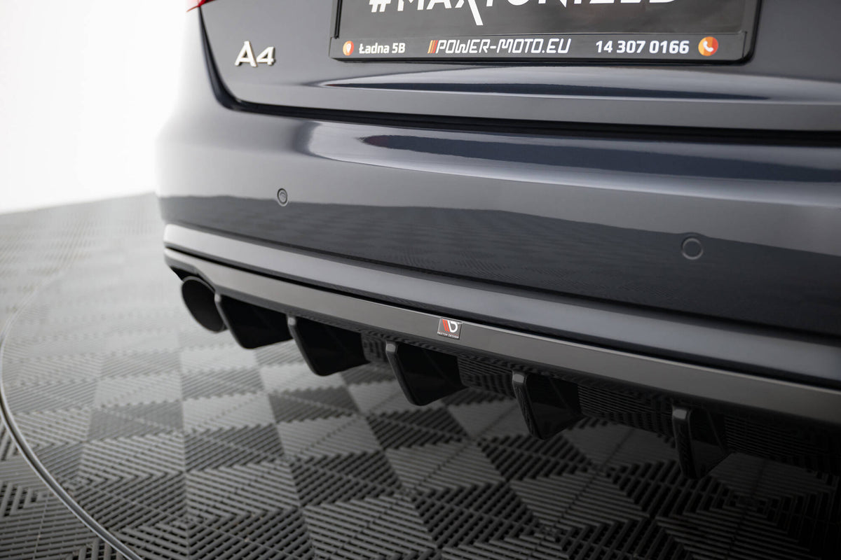 Diffusor Heck Ansatz passend für Audi A4 B8 Facelift (Einzelauspuff li. re.) – Ansicht 3