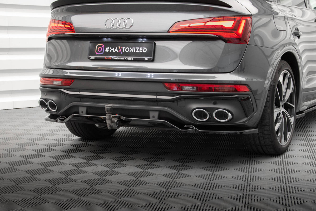 Street+ Mittlerer Diffusor RACE passend für Audi SQ5 / Q5 S-Line Sportback Mk2 Facelift schwarz Hochglanz – Ansicht 5