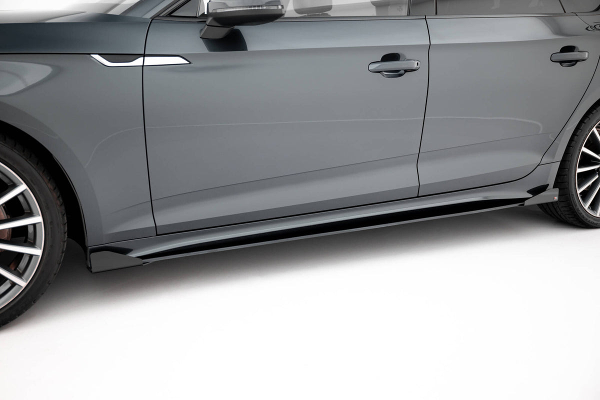 Seitenschweller Flaps passend für Audi A5 Sportback F5 Facelift schwarz Hochglanz – Ansicht 3