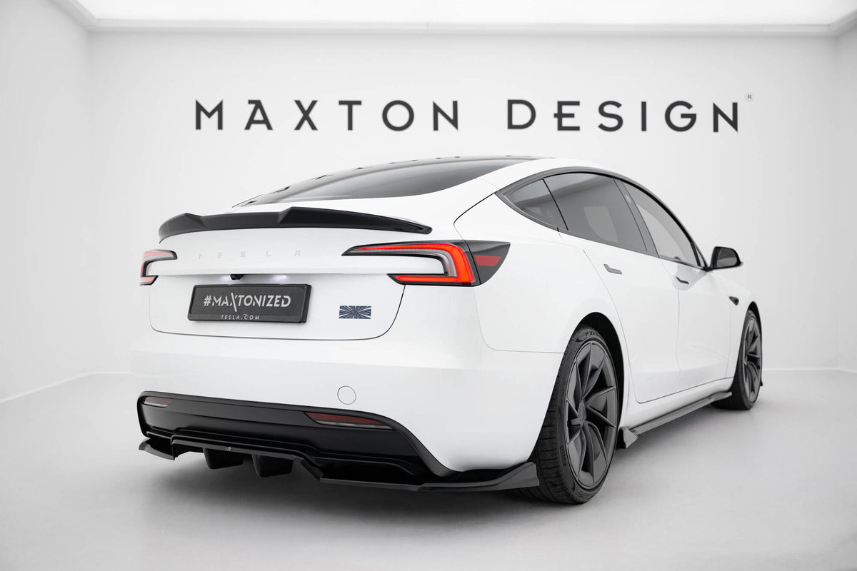 Street+ Mittlerer Diffusor RACE passend für V.1 Tesla Model 3 Performance Mk1 Facelift schwarz Hochglanz – Ansicht 4