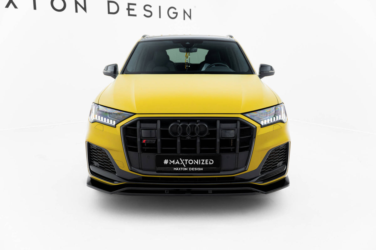 Street+ Spoilerlippe Front Ansatz V.1 passend für Audi SQ7 /Q7 S-Line Mk2 (4M) Facelift  schwarz Hochglanz – Ansicht 1