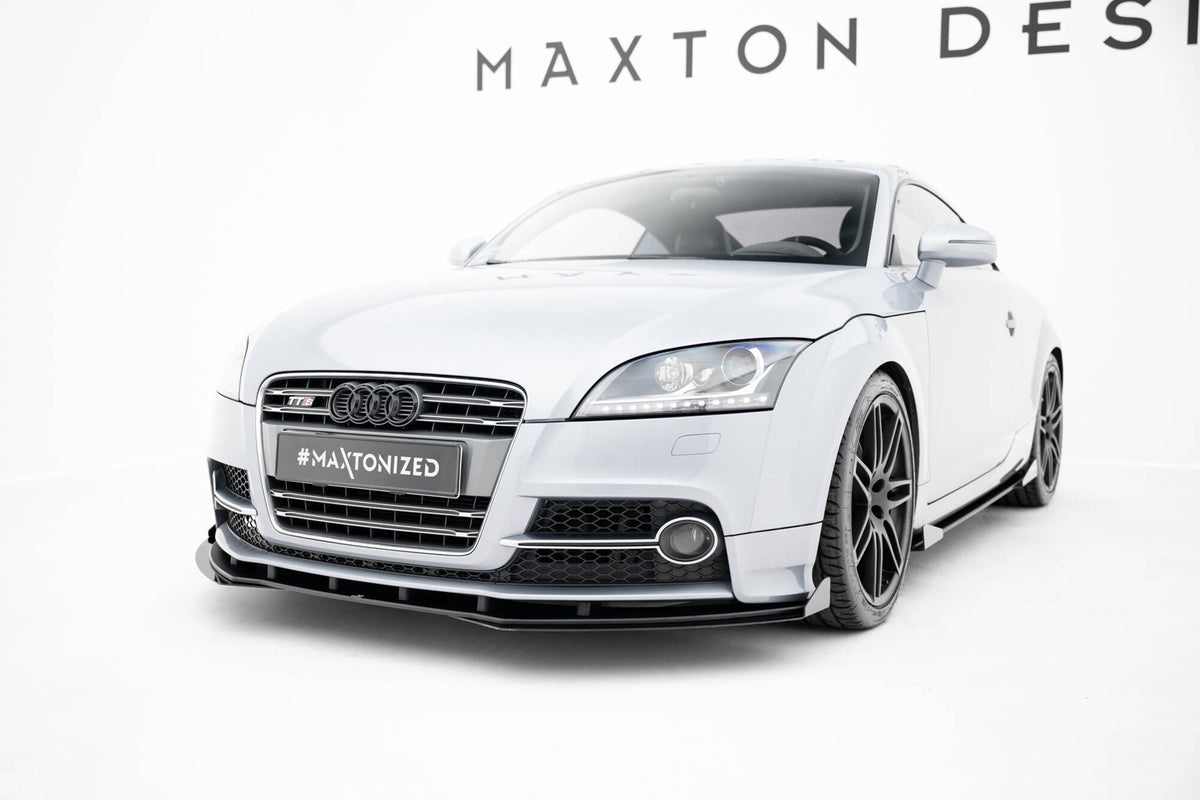 Front Stoßstange Flaps passend für Audi TT S / TT S-Line 8J Facelift schwarz Hochglanz – Ansicht 3