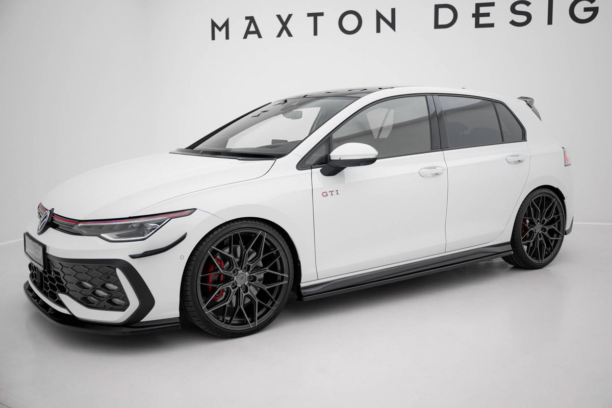 Street+ Seitenschweller Leisten passend für VW Golf GTI / GTE / GTI Clubsport / GTD / R-Line Mk8 schwarz Hochglanz – Ansicht 1
