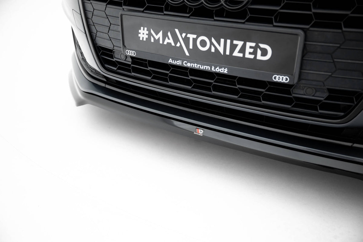 Street+ Spoilerlippe Front Ansatz passend für V.1 Audi A5 F5 Facelift schwarz Hochglanz – Ansicht 1