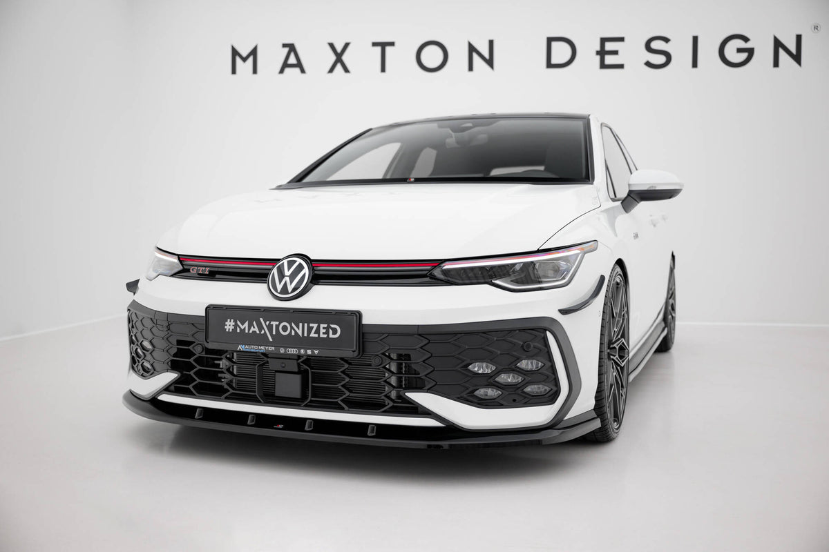 Street+ Spoilerlippe Front Ansatz V.5 passend für VW Golf GTI / GTE / R-Line Mk8 Facelift schwarz Hochglanz – Ansicht 3